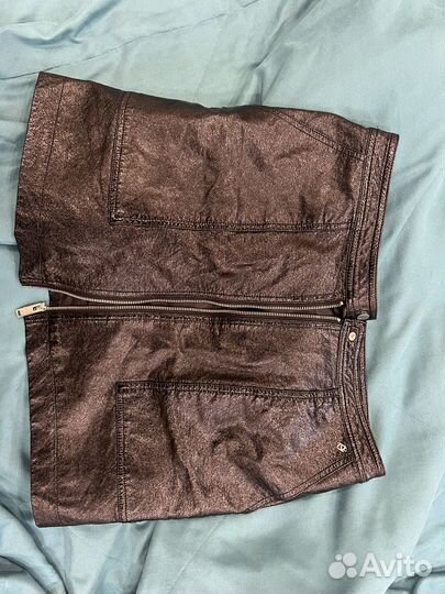 Pepe jeans юбка мини лак кожа XL