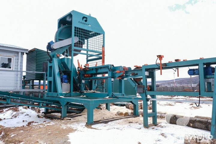 Линия сортировки бревна с Раскряжевкой 4 кармана