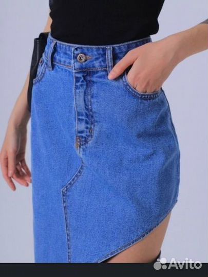Джинсовая юбка 44