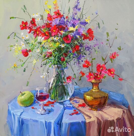 Картина 50х50 маки