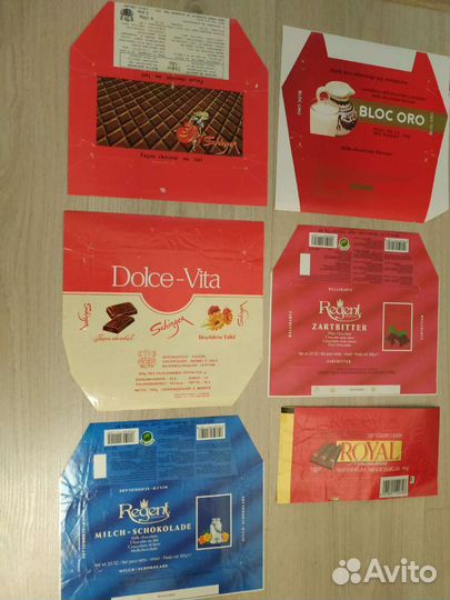 Шоколадные обертки Европы времен СССР