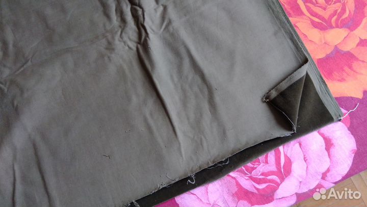 Бархат отрез хлопок болотный