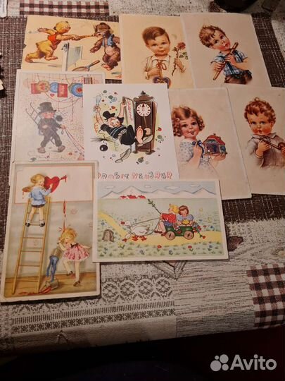 Старинные открытки детские, юмористические
