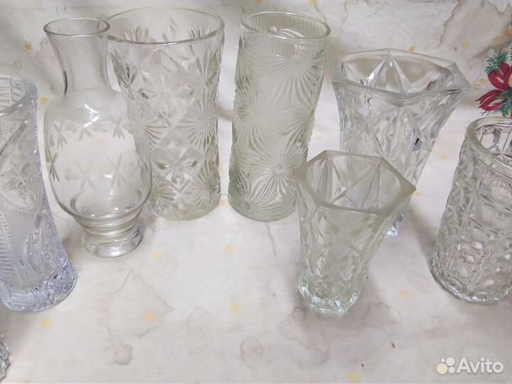 Старые советские вазв хрусталь, стекло