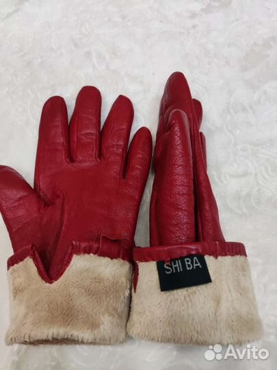 Перчатки женские кожаные 6 размер