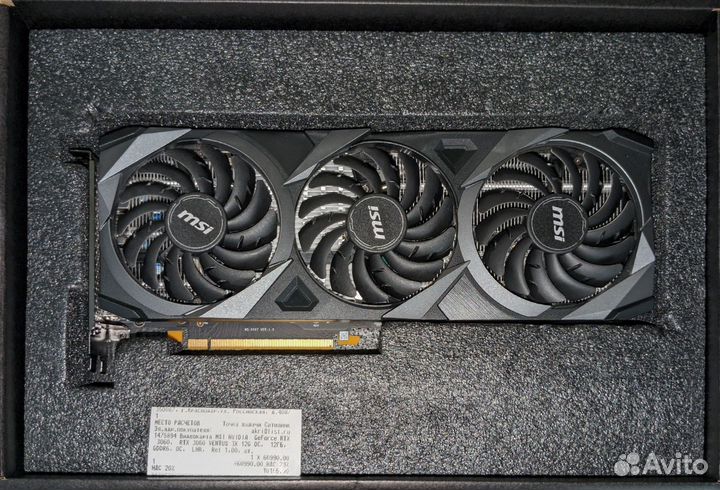 Видеокарта rtx 3060 msi ventus 3x12gb на гарантии