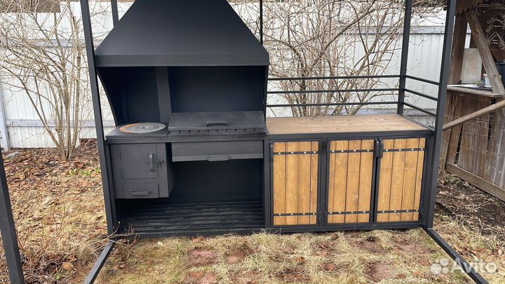 Мангальная зона с крышей / Мангал