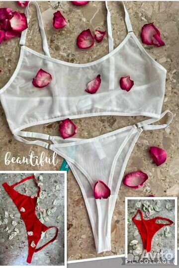 Комплект женского нижнего белья летнее прозрачное
