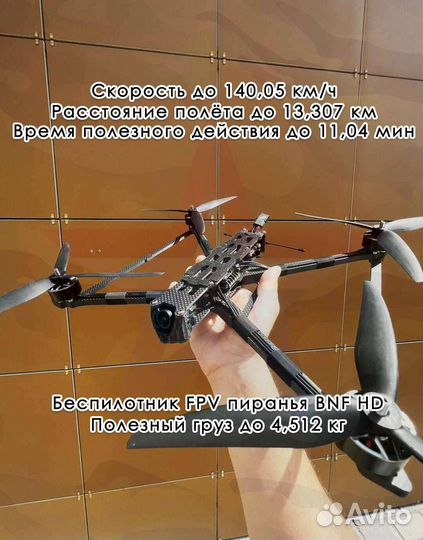 Дpон фпв пирaнья 10 дюймов