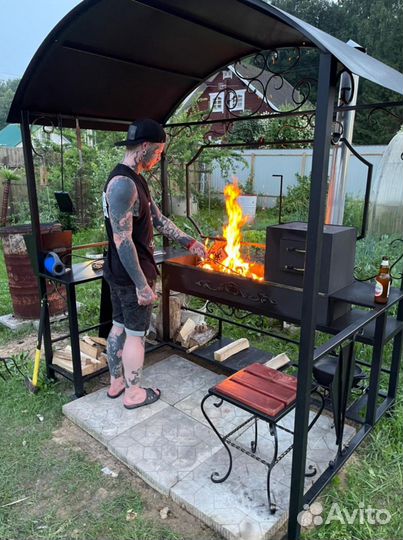 Мангал с крышей для дачи