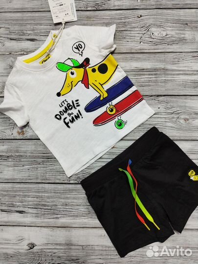 Летний комплект на мальчика 74см original marines