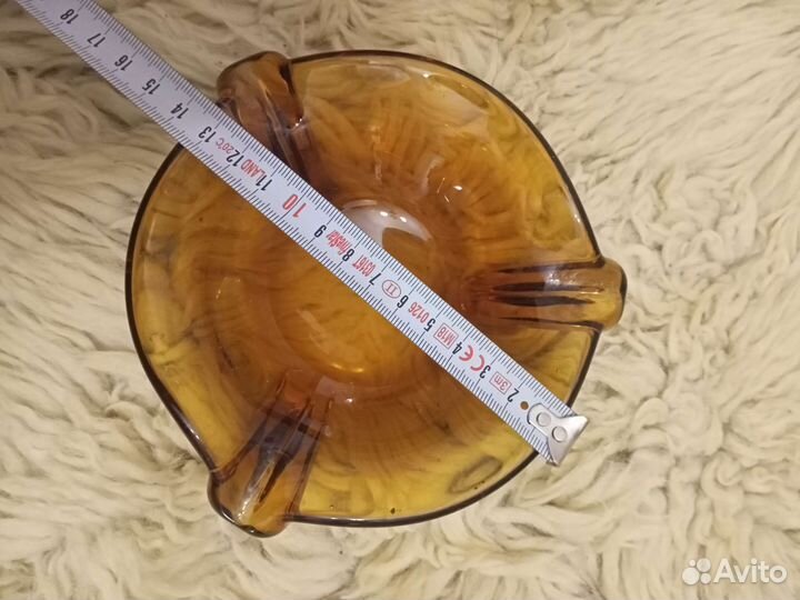 Гутное стекло СССР ваза, пепельница конфетница