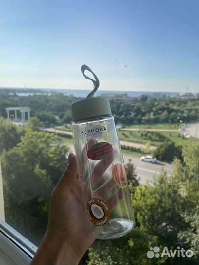 Бутылка для воды стеклянная