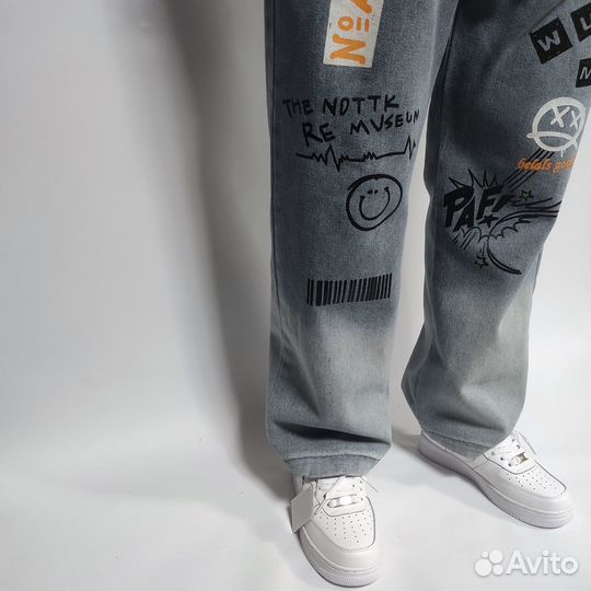 Джоггеры широкие мужские smile