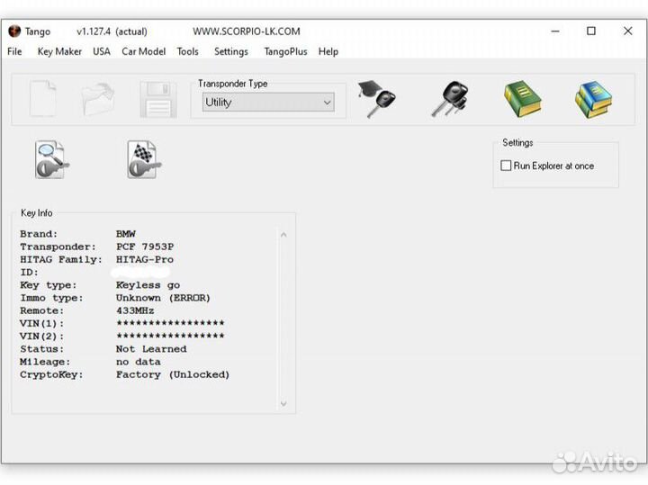 Смарт ключ BMW F series HUF5767 434mHz