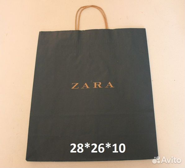 Крафт пакеты zara с кручеными ручками 20шт