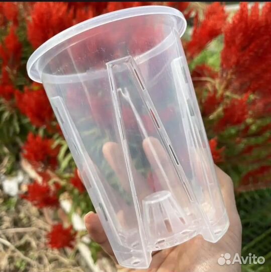 Горшки прозрачные для орхидей, цветов, растений