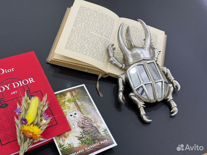 Зеркальное панно на стену Жук