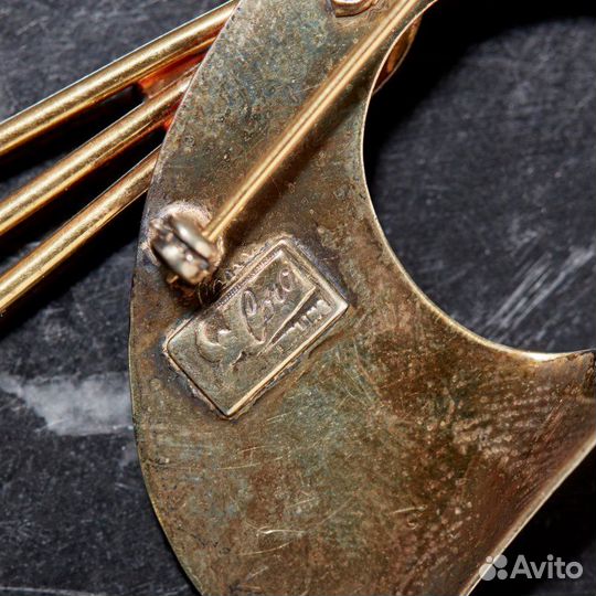 Брошь под золото 3 ветки