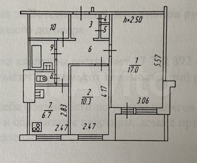 2-к. квартира, 52,2 м², 2/9 эт.