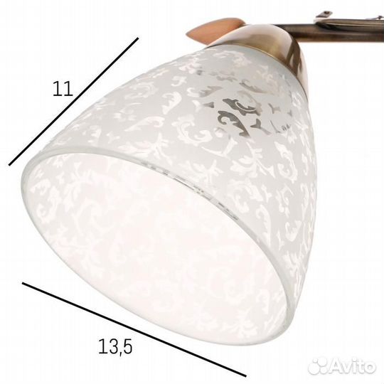 Люстра 'Фриони' 2 лампы 40Вт Е27 античная бронза 4