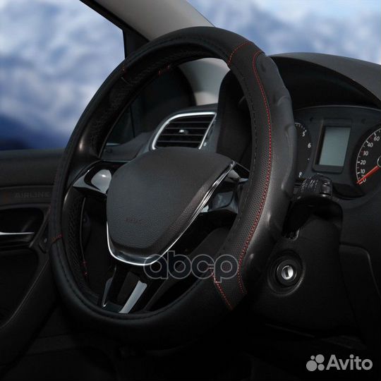 Оплётки на руль искусст. кожа. рельефная. черная
