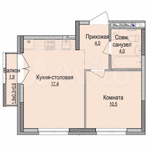 1-к. квартира, 35,9 м², 15/18 эт.