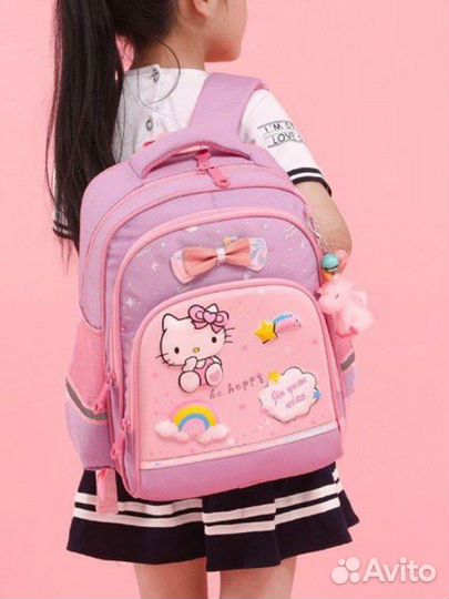 Модный школьный рюкзак для девочки Hello Kitty
