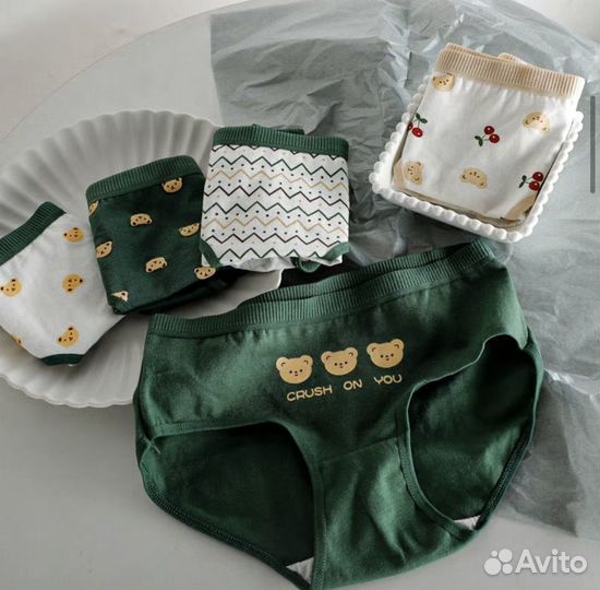 Женские трусы набор 5 штук хлопок пакетом