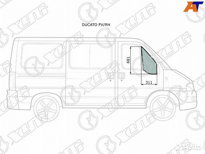 Стекло двери передней правой Citroen Jumper 230