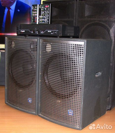 Колонки Eminence 1106Вт Pro 2ш в Дереве+Усилок+Mix