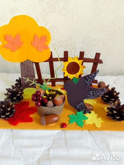 Поделка осенняя дары осени птичка в садик школу
