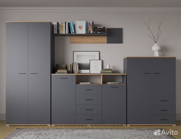 Гостиная модульная Афина Антрацит