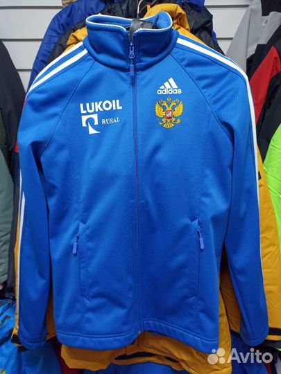 Разминочный костюм Адидас, синий/черный