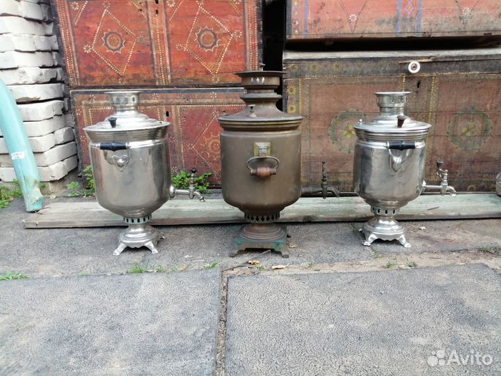 Старинный Тульский жаровой самовар на дровах