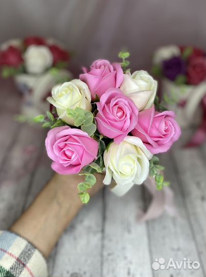 Мини-композиции из мыльных цветов