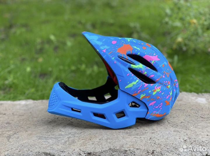 Детский шлем велосипедный фулфейс (разные цвета)