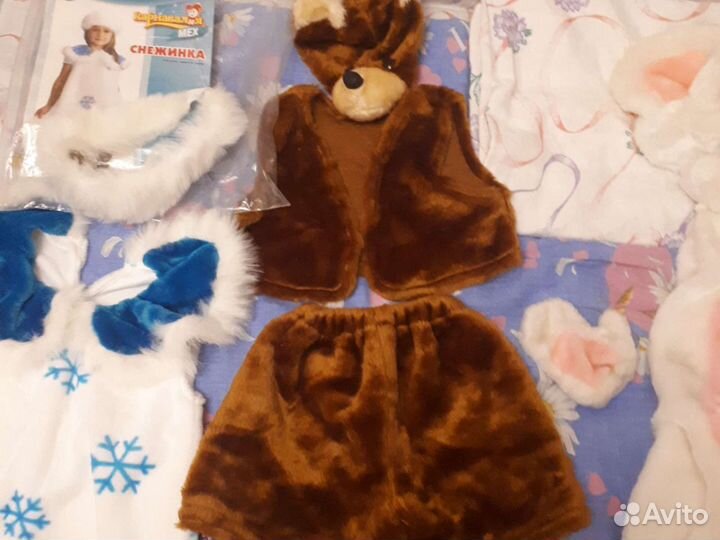 Новогодний карнавальный костюм снежинка,медведь,мы