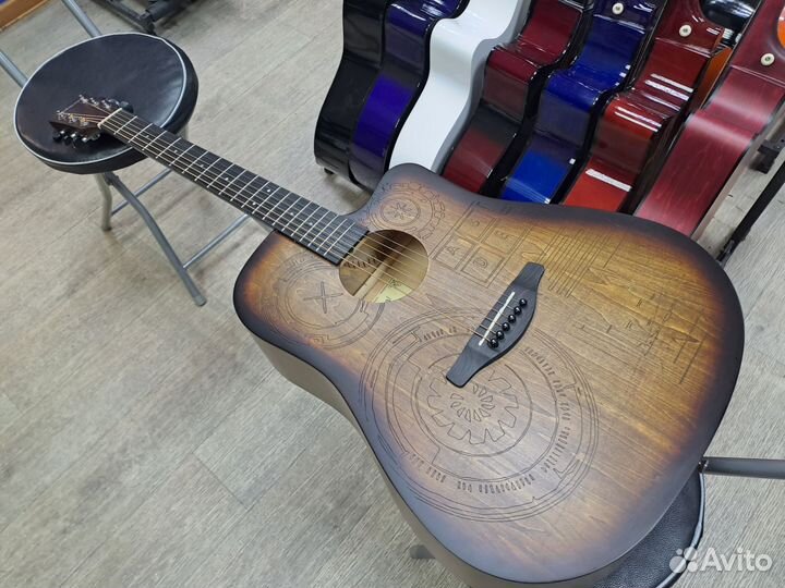 Гитара акустическая с рисунком дредноут