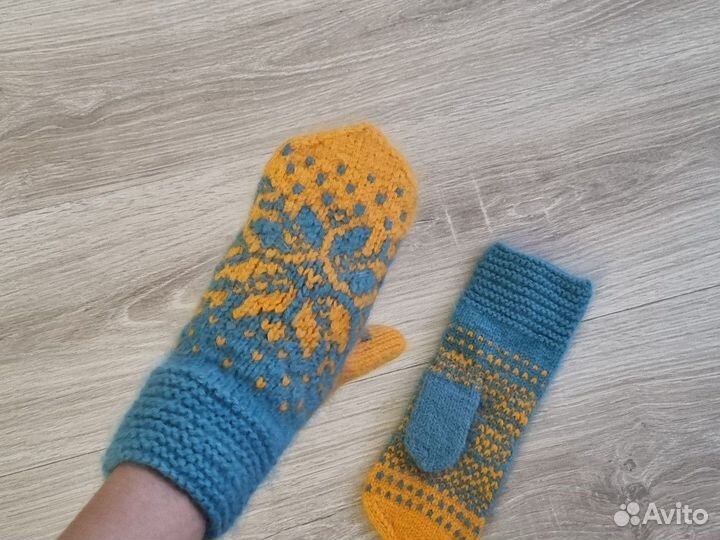 Варежки из пуха норки