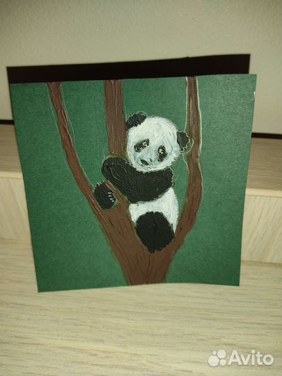 Открытка панда ручная работа