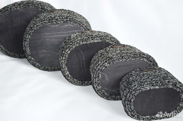 Вязаные корзинки для интерьера, набор корзинок