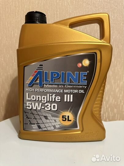 Моторное масло alpine Longlife III 5W-30, 5 л