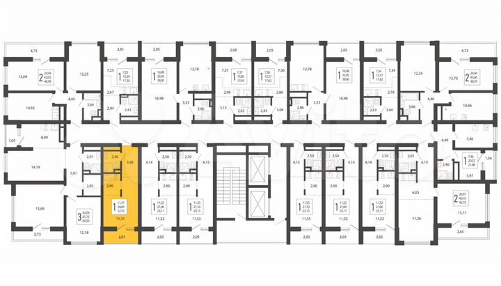 Квартира-студия, 22,7 м², 11/19 эт.