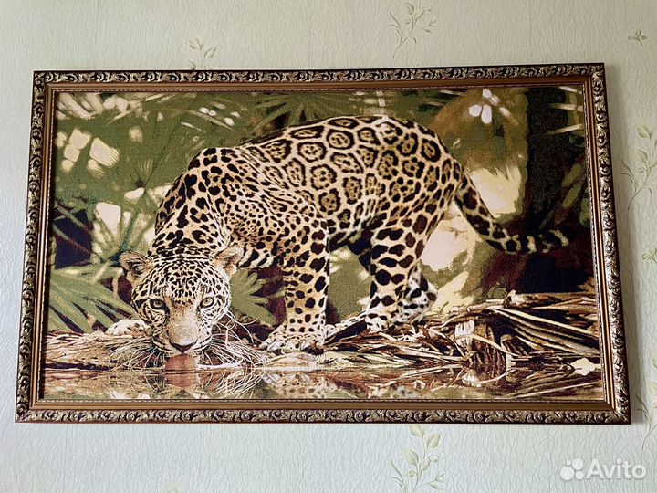 Картина гобелен большая Ягуар