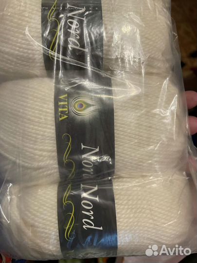 Vita nord 48 шерсть 52акрил 116м/100г,белый,4мотка