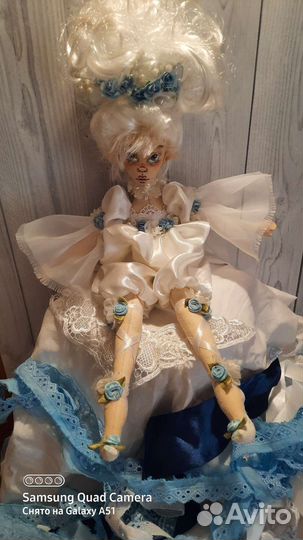 Кукла хенд-мэйд из бязи грунтованный текстиль