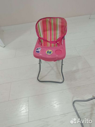 Качели, стульчик, кроватка для кукол