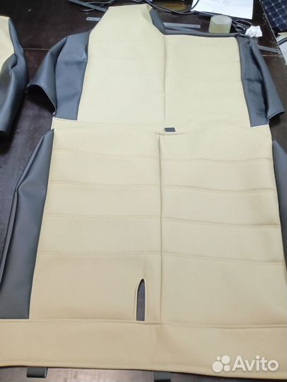 Чехлы на портер 1 бежевые вставки эко кожа