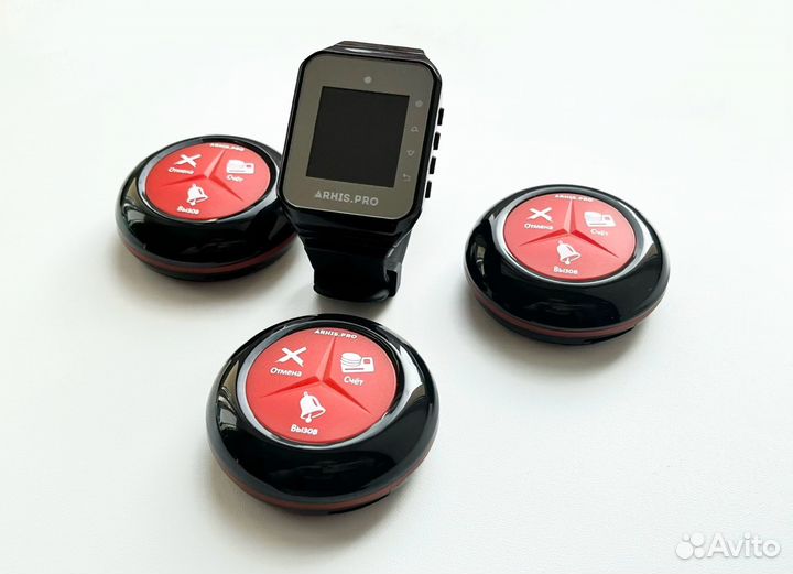 Премиальная кнопка вызова официанта и часы